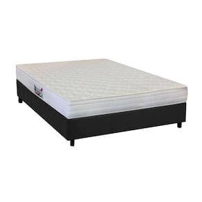 Cama Box Casal: Colchão Espuma Herval AG65 Frontier + Base CRC Suede Gray(138x188)