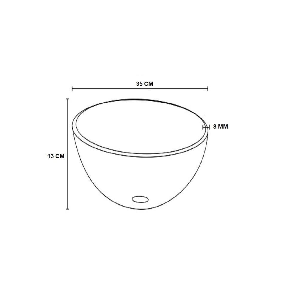 Cuba De Vidro Redonda 35Cm Branco Fosco
