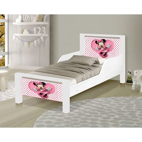 Mini Cama Montessoriana Infantil Minie Adesivada com Colchão