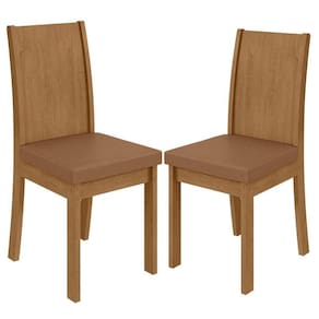 Cadeira para Mesa de Jantar Athenas kit 02 Peças Corino Caramelo Amêndoa Clean – Lopas