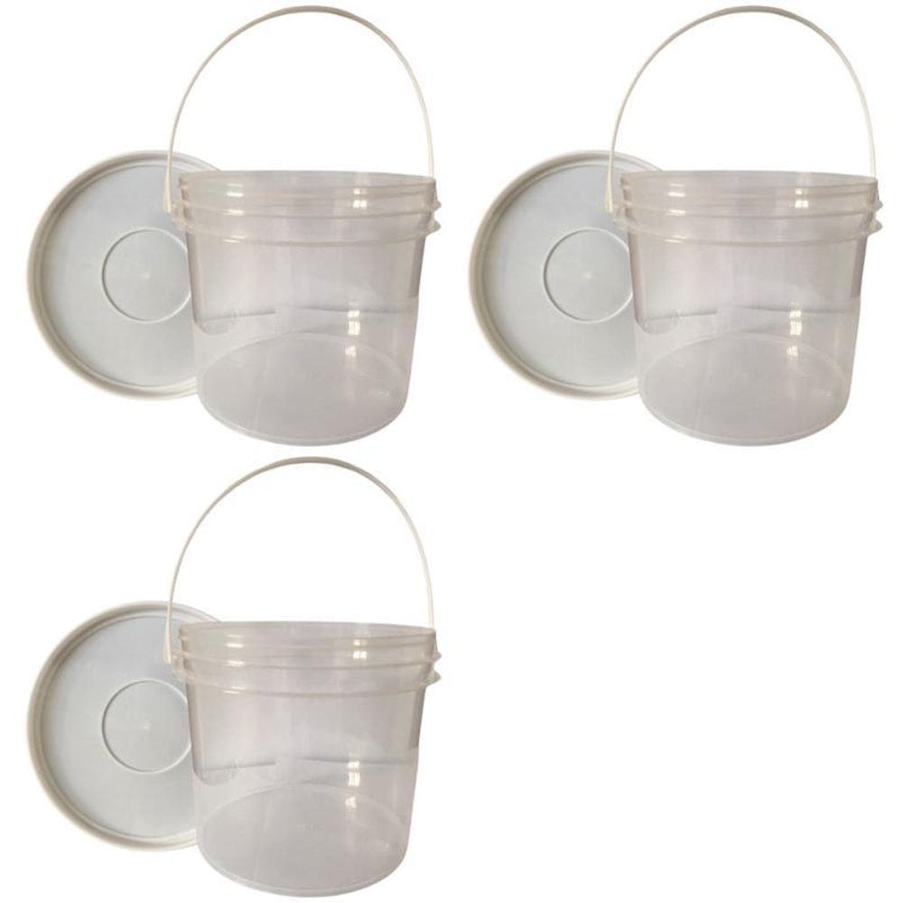 Balde 2.2 Litros Para Colocar Gel 3 Peças