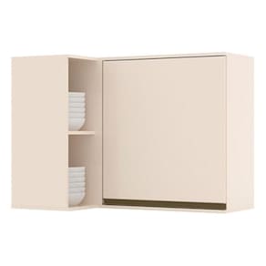 Armário Aéreo Canto Reto 1 Porta Connect Off White – Henn