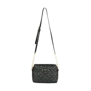 Bolsa Fashion Gash Preta Corrente Relevo Bg72740