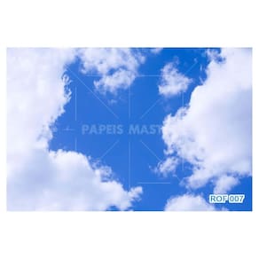 Papel De Teto Céu Azul Nuvem Branca Dia Manhã 3,5M Rof07