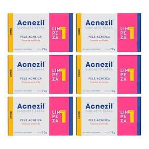 Kit c/6 und Acnezil Sabonete em Barra 70g Pele Acneica
