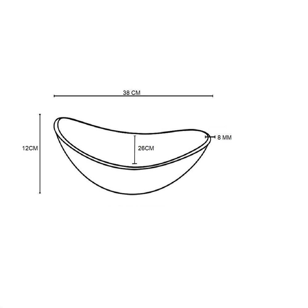 Cuba De Vidro Oval 38Cm Preto Fosco