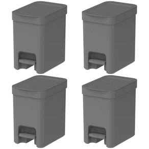 4X Lixeira De Cozinha 17Cm X 26,5Cm X 25,8Cm Ou 6L Com Pedal