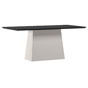 Mesa de Jantar 180 cm Barbara com Vidro Ype Preto – New Ceval