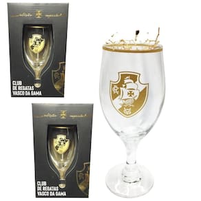 Kit 2 Taças Windsor 330Ml Vidro Time Vasco Edição Série Ouro