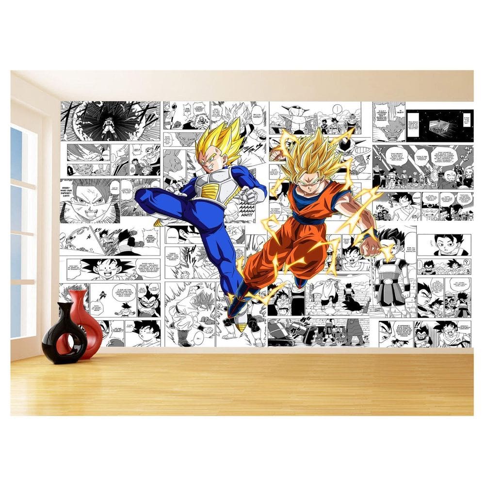 Papel De Parede Dragon Ball Goku Vegeta Anime 3,5M Dbz174