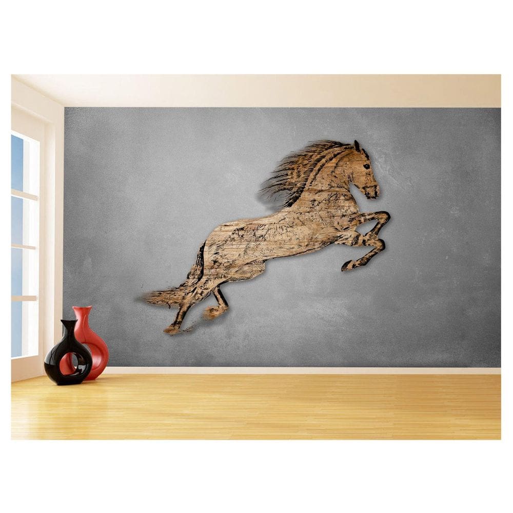 Papel De Parede 3D Animais Pop Art Cavalo Cores 3,5M Pxa326