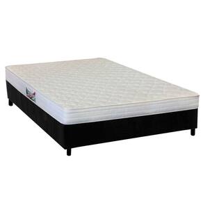 Cama Box Casal: Colchão Espuma Herval AG65 Frontier + Base CRC Suede Black(138x188)