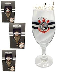 Kit 3 Taças Windsor 330Ml Cerveja Vinho Time Corinthias Selo