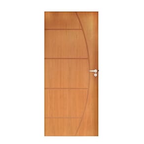 Folha Lisa Imbuia Belissima 6 Fech.WC Alavanca e Dobradiça Cromada 92 x 2,10 Rodam Natural