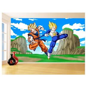 Papel De Parede Dragon Ball Goku Vegeta Anime 3,5M Dbz486