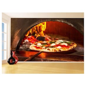 Papel De Parede 3D Alimentos Pizza Receita Sabor 3,5M Al452