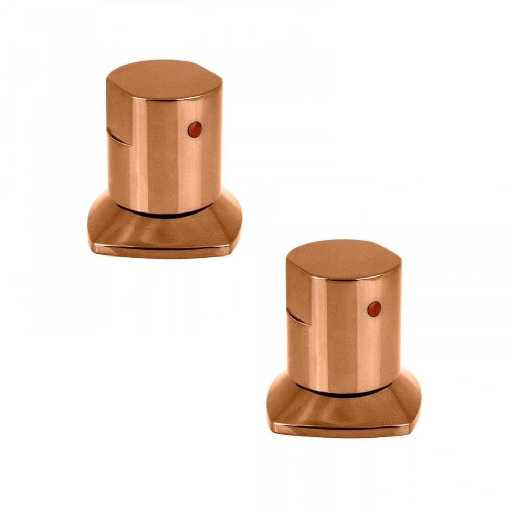 Kit com 02 Acabamentos Para Registro C-44 Rose Gold Ducon Metais Rosé Gold