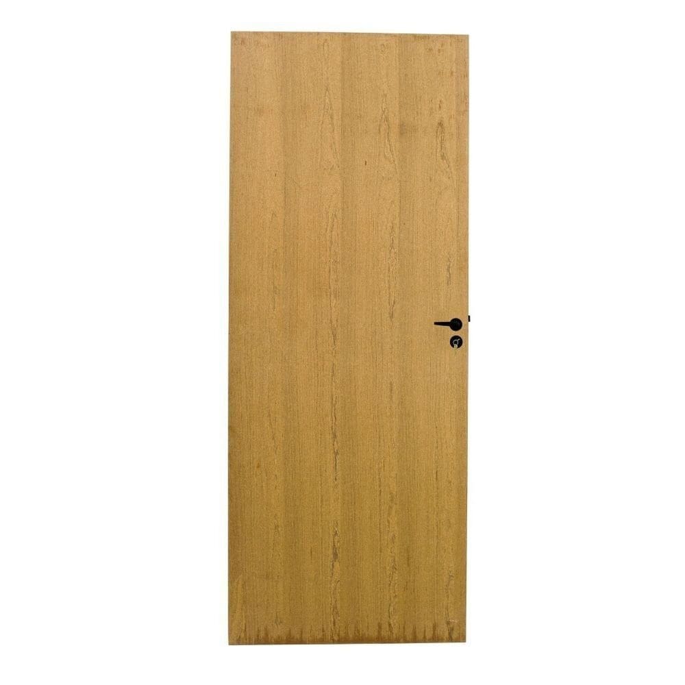 Folha Lisa Imbuia Fechadura Alavanca Externa e Dobradiça 92 x 210 Natural