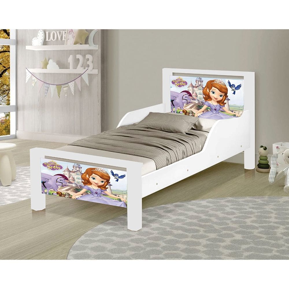 Mini Cama de Criança Infantil Adesivada Princesa Sofia