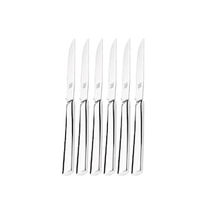 Kit 6 Facas Mesa Churrasco Hercules Mykonos Aço Inox