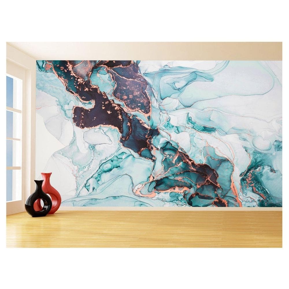 Papel De Parede 3D Estilo Marmore Tintas Cores 3,5M Mbr182