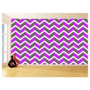 Papel De Parede 3D Sala Chevron Zig Zag Listras 3,5M Zig26