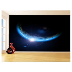 Papel De Parede Espaço Estrelas Planeta Terra 3,5M Nsp196