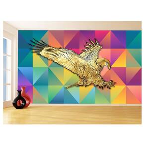 Papel De Parede 3D Animais Pop Art Águia Voando 3,5M Pxa255