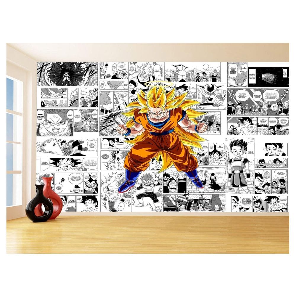 Papel De Parede Dragon Ball Goku Página Manga 3,5M Dbz657