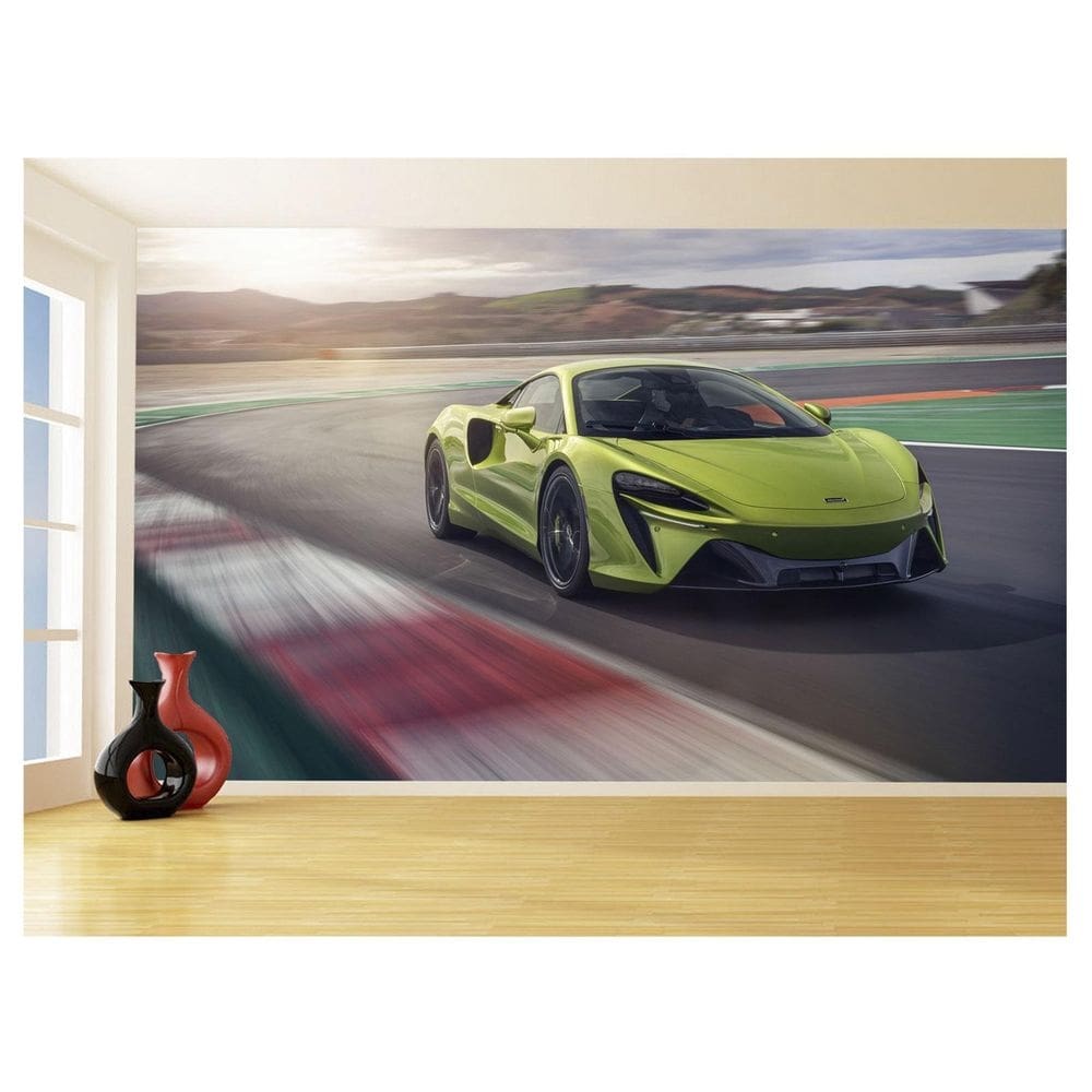 Papel De Parede 3D Carro Mc Laren Pista Super 3,5M Car253