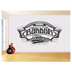 Papel De Parede 3D Barbearia Barber Shop Logo 3,5M Brb12