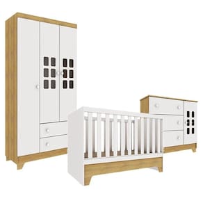 Quarto de Bebê Malu Branco Acetinado Bétula – Carolina