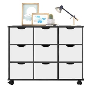 Nicho Organizador 9 Gavetas Preto Branco - Qmovi