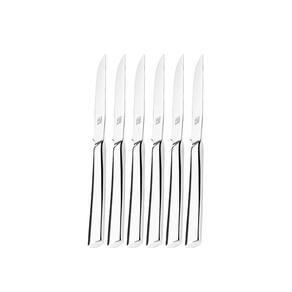 Kit 6 Facas Mesa Churrasco Hercules Mykonos Aço Inox