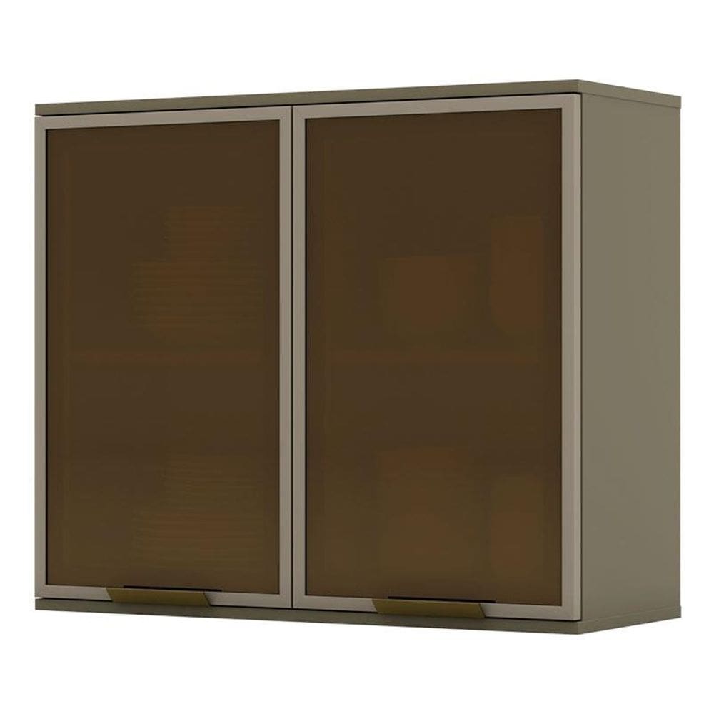 Armário Aéreo Connect 2 Portas de Vidro 80 cm Duna – Henn