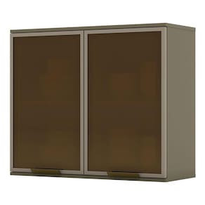 Armário Aéreo Connect 2 Portas de Vidro 80 cm Duna – Henn