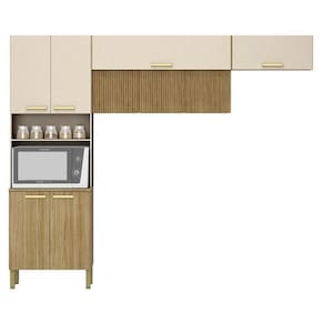 Kit Cozinha Urbane 3 Peças Freijó Vanilla Ripado - Kits Paraná
