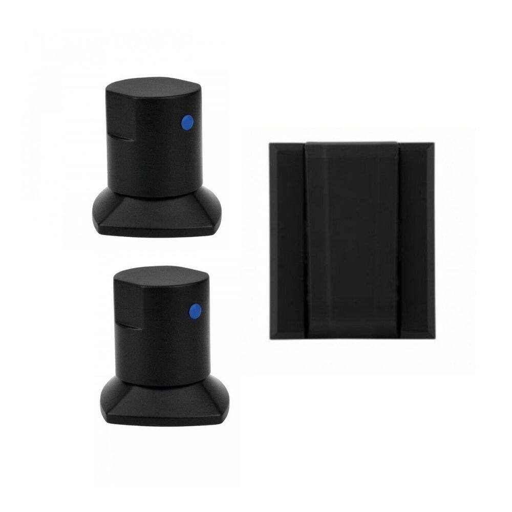 Kit 2 Acabamento Registro e 1 Válvula de Descarga Ducon Metais Black
