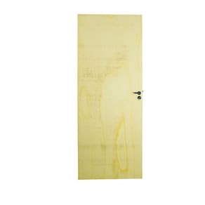 Folha Lisa Mescla Fechadura Alavanca Externa e Dobradiça 80 x 210 Natural