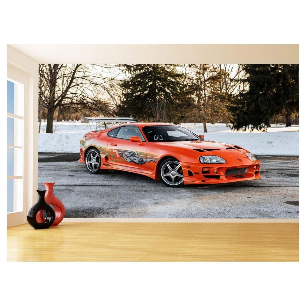 Papel De Parede Carro Sport Supra Mk4 Velozes 3,5M Cxr129