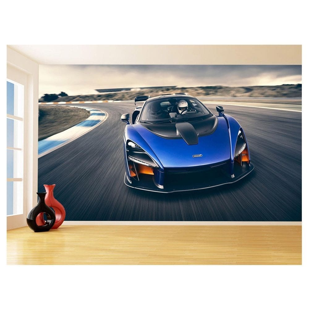 Papel De Parede 3D Carro Mc Laren Pista Super 3,5M Car289