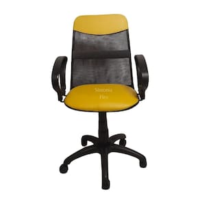 Cadeira diretor tela giratória com faixa - mecanismo relax - braço fixo corano amarelo