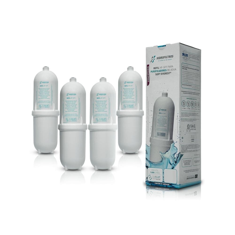 Kit 4 Refil Filtro Compatível Purificador Soft Everest