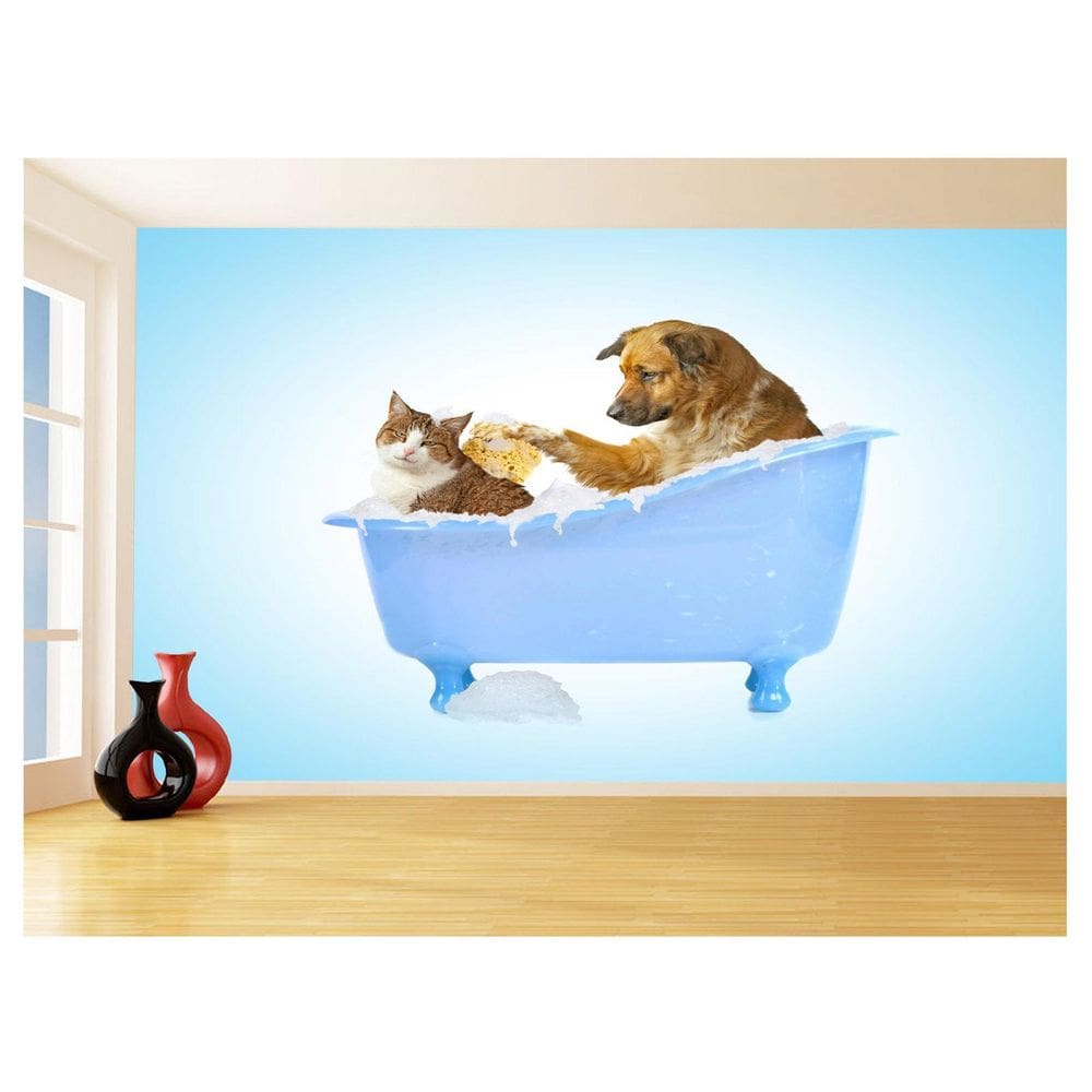 Papel De Parede Animal Cão Petshop Banho Tosa 3,5M Anm407