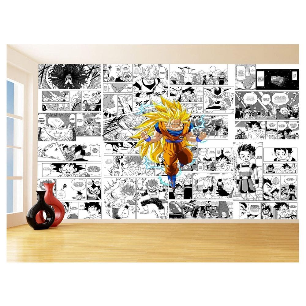 Papel De Parede Dragon Ball Goku Página Manga 3,5M Dbz656