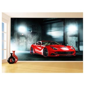 Papel De Parede Carro Ferrari Vermelha Garage 3,5M Car106