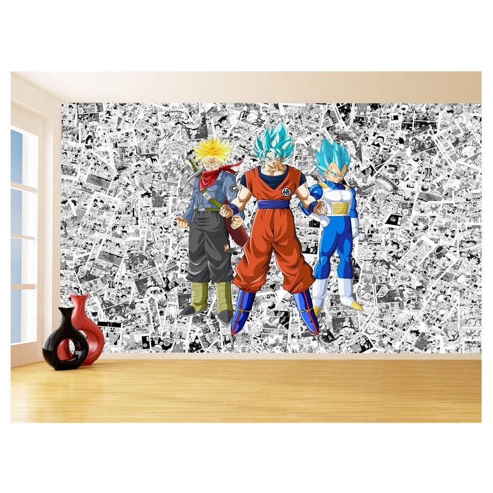 Papel De Parede Dragon Ball Goku Vegeta Anime 3,5M Dbz565