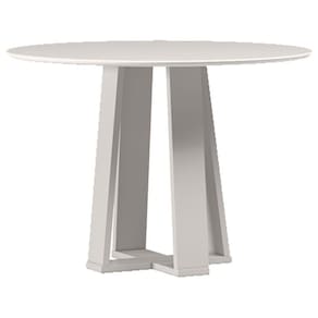 Mesa de Jantar 100x100 cm Isabela com Vidro Off White – New Ceval