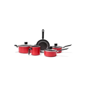 Jogo de Panelas Garlic Antiaderente Vermelha Kit 5 Peças
