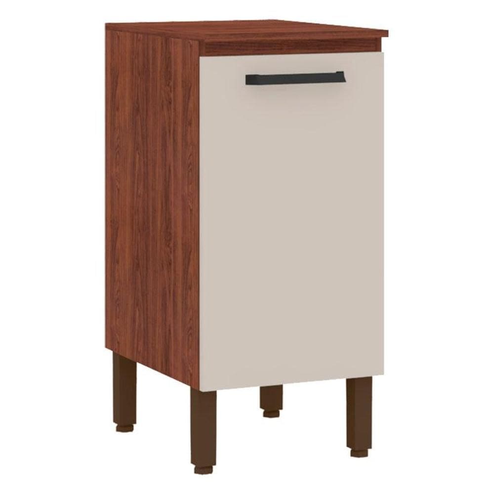Balcão de Cozinha Ametista 1 Porta 40 cm Nogueira Off White - Kits Paraná